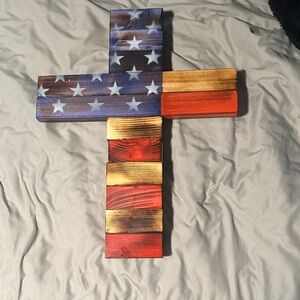 Patriotic Wooden Cross Decor